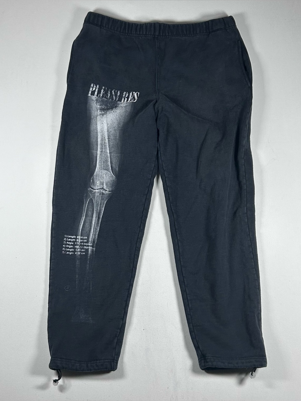 PLEASURES Sweatpants Joggers Mens XL Black Bone X Ray